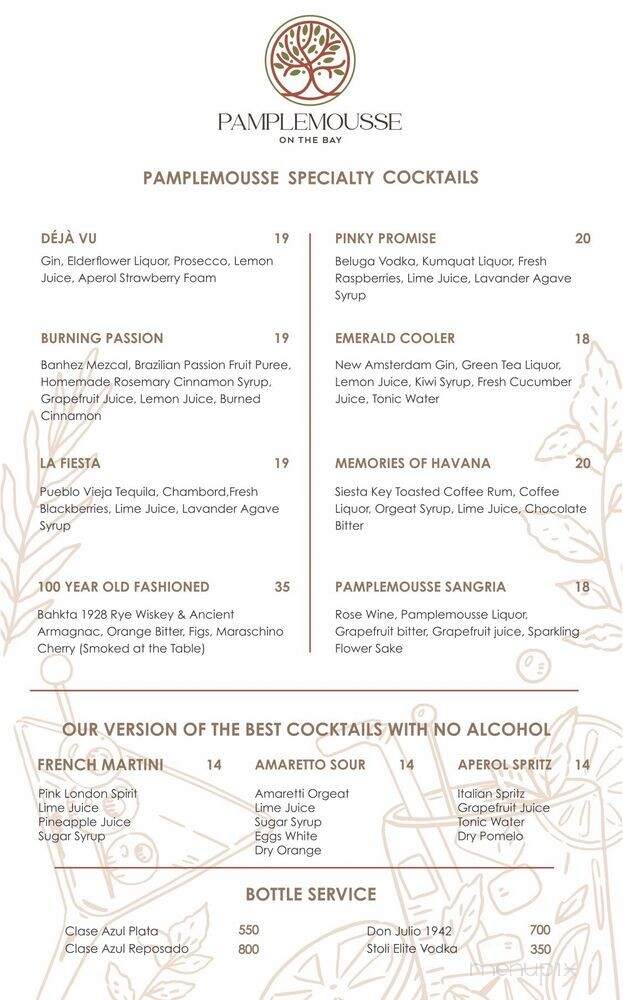 Pamplemousse by the Bay - Miami Beach, FL menu_pic