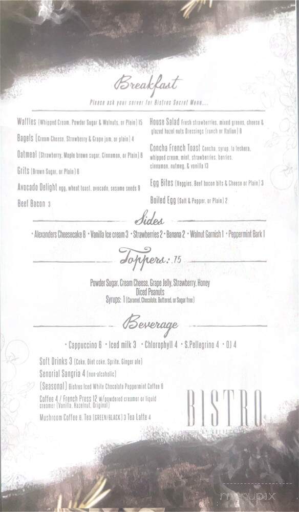 Bistro - Bellflower, CA menu_pic