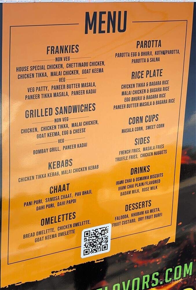 Indian Street Flavors - San Antonio, TX menu_pic