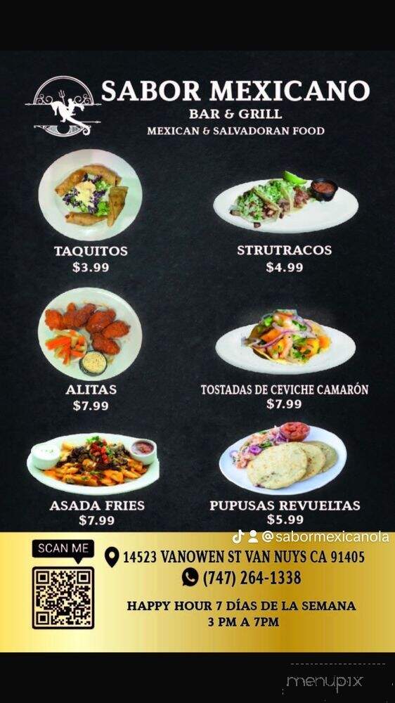 Sabor Mexicano Bar & Grill - San Fernando Valley, CA menu_pic
