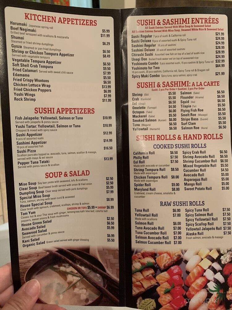 Yoshimoto 2 - Sewel, NJ menu_pic