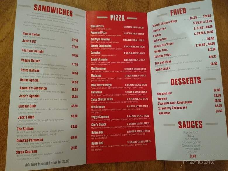 Jack's Deli & Desserts - Ottawa, ON menu_pic