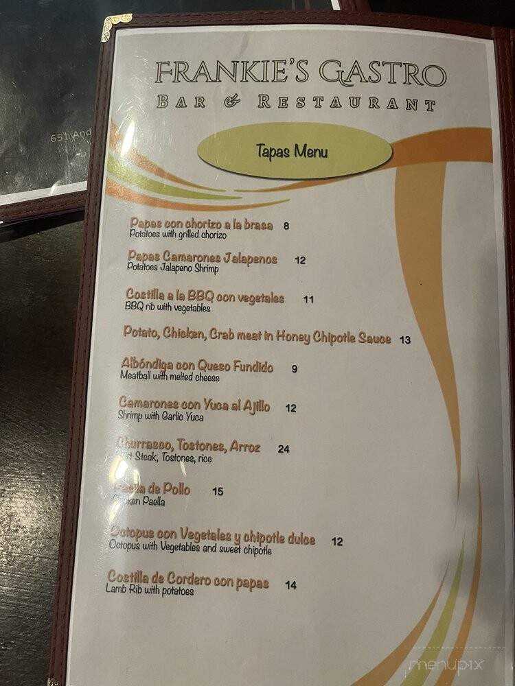 Frankie's Gastro - Cliffside Park, NJ menu_pic