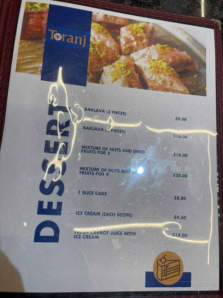 Toranj Restaurant and Banquet Hall - North York, ON menu_pic