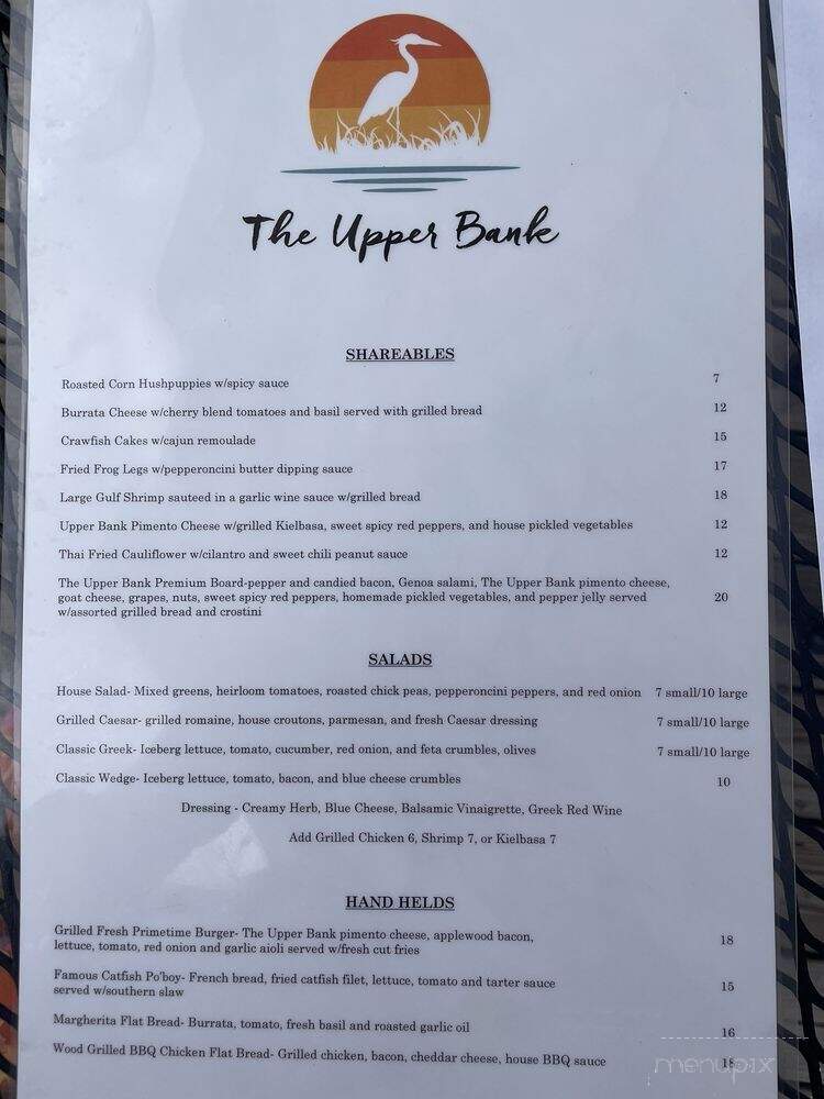 The Upper Bank - Chattanooga, TN menu_pic
