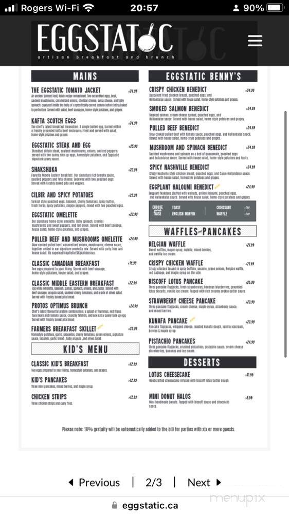 Eggstatic - Ajax, ON menu_pic