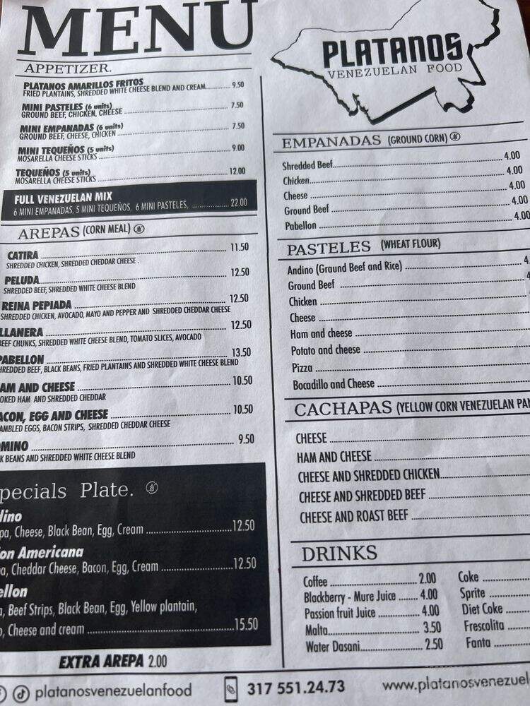 Platanos Venezuelan Food - Noblesville, IN menu_pic