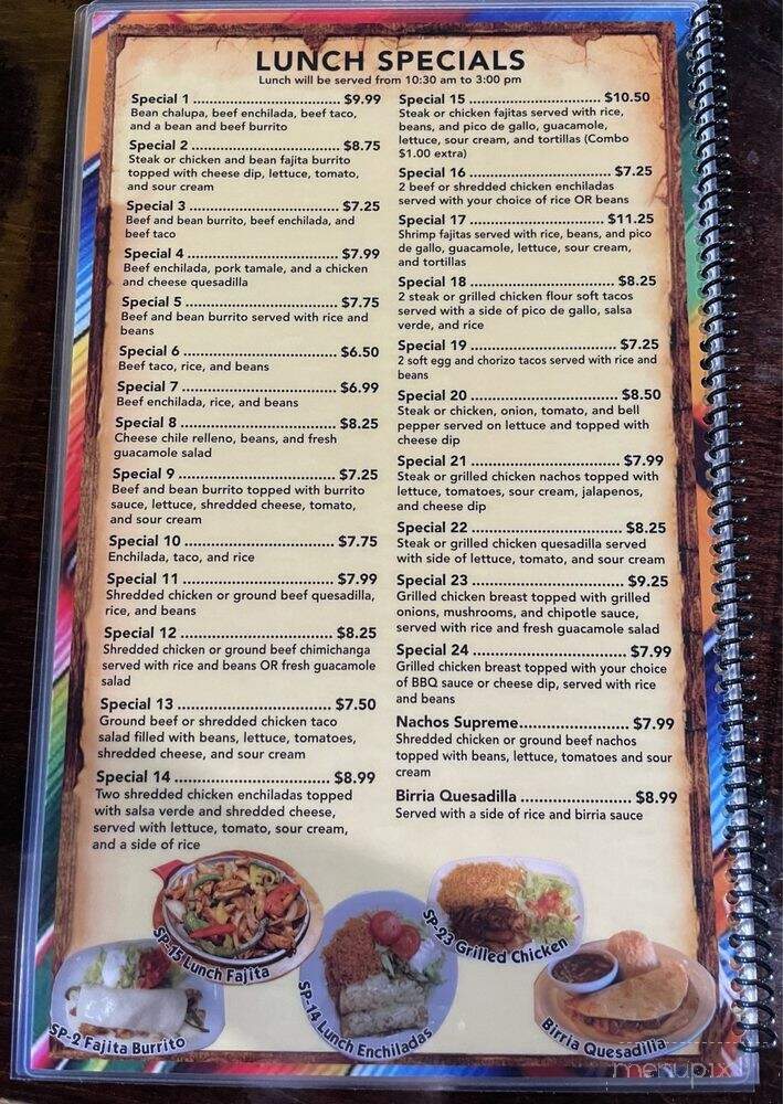 El Charro - Alabama, AL menu_pic