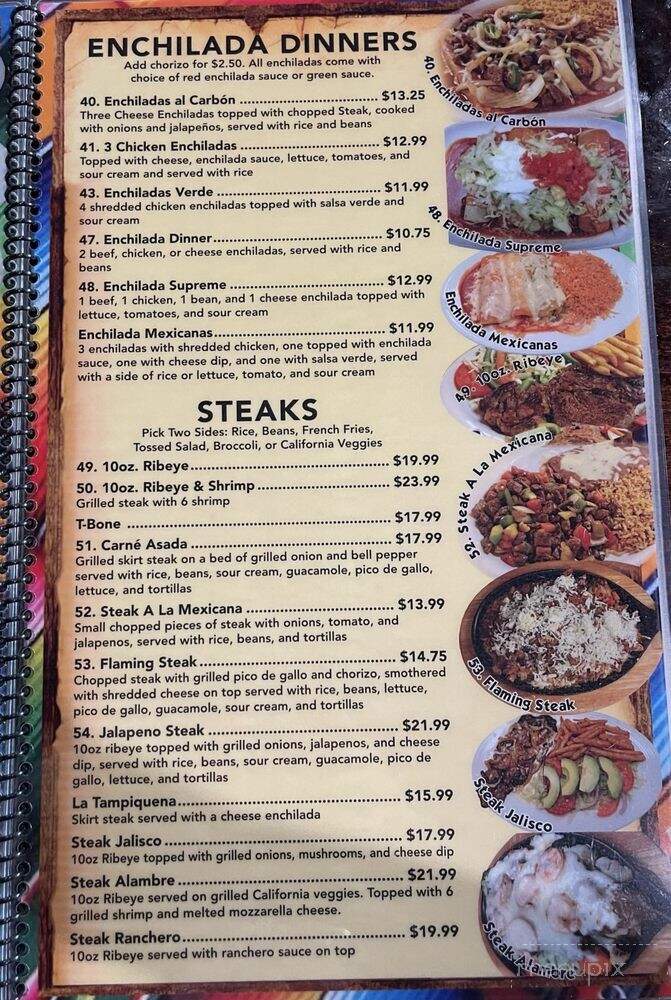 El Charro - Alabama, AL menu_pic