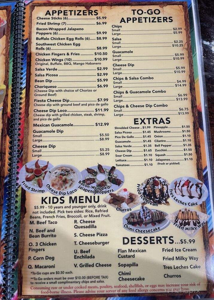 El Charro - Alabama, AL menu_pic