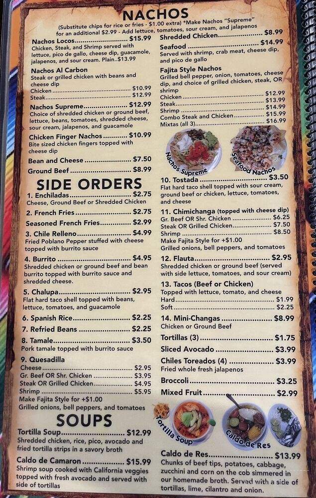 El Charro - Alabama, AL menu_pic