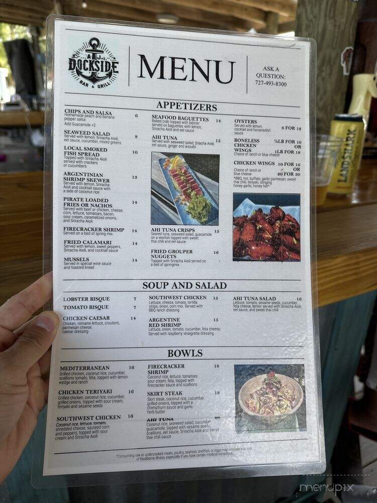 AJ's Dockside Bar and Grill - Clearwater, FL menu_pic