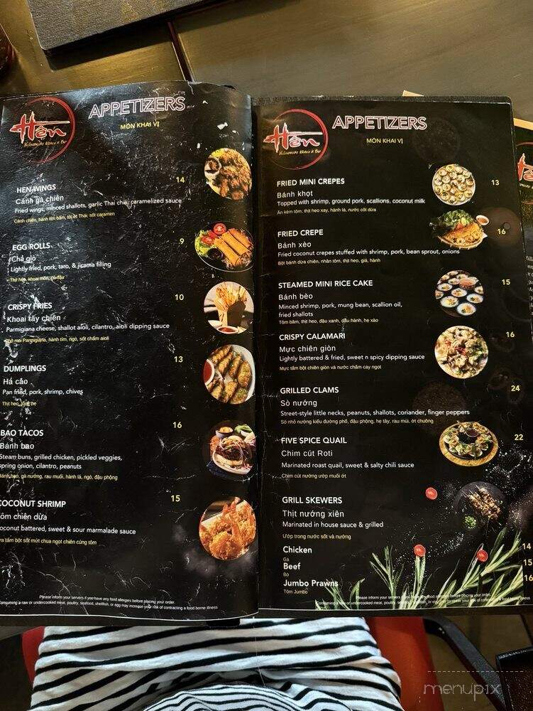Hen Vietnamese Kitchen and Bar - Tinton Falls, NJ menu_pic