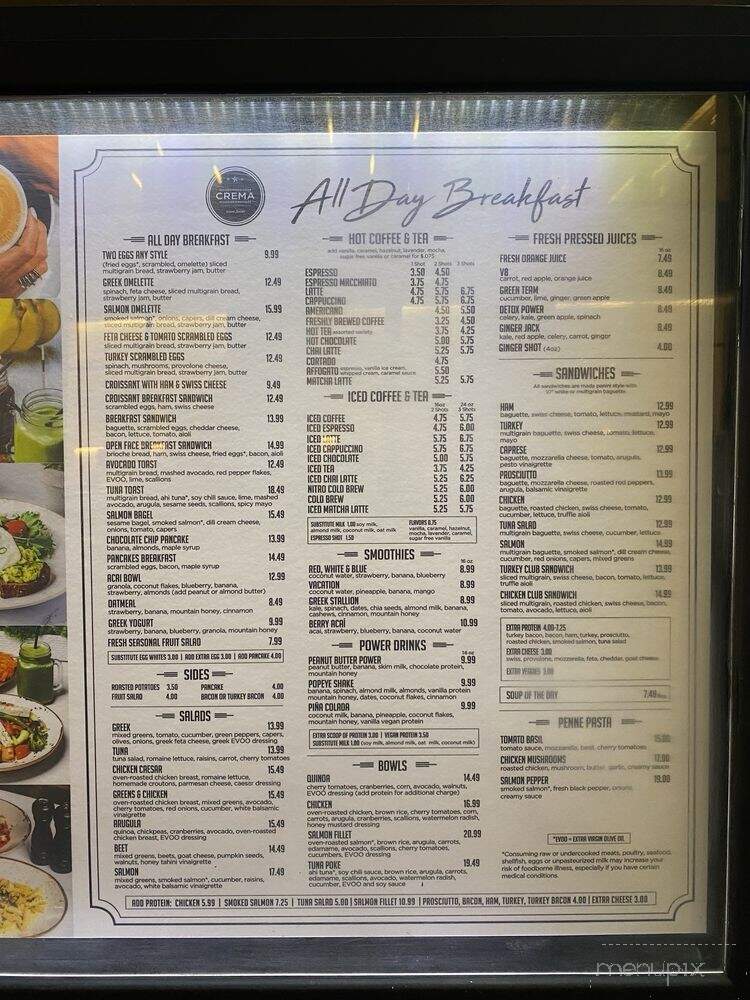 Crema Gourmet Espresso Bar - New York, NY menu_pic