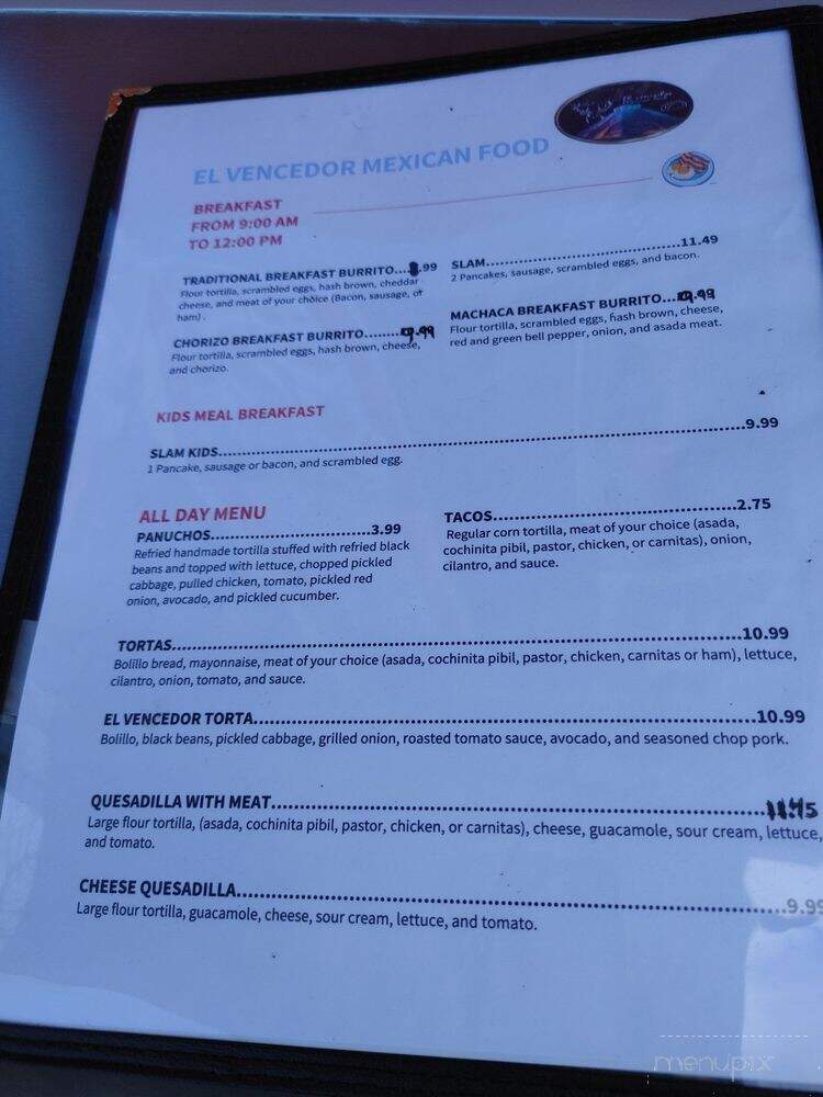 El Vencedor Mexican Food - Portland, OR menu_pic