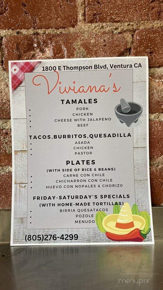 Viviana's - Ventura, CA menu_pic