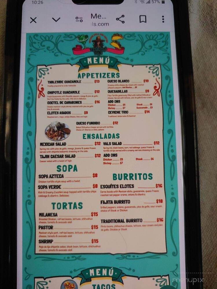 Tequila Val's Mexican Grill & Cantina - East Dundee, IL menu_pic