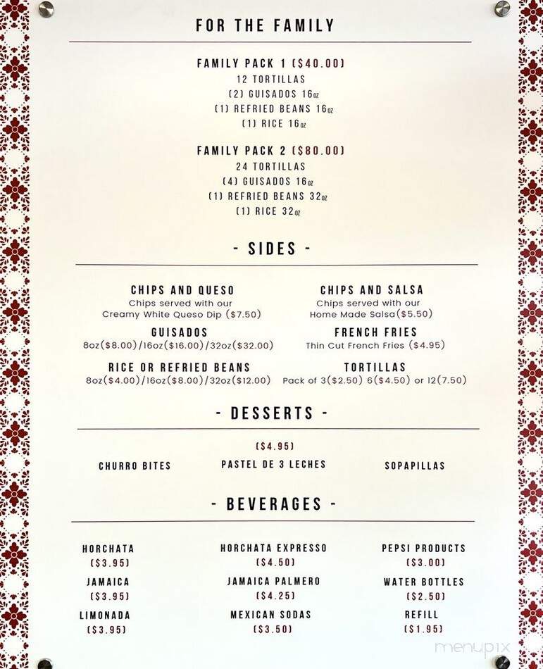 La Taquiza - Colorado Springs, CO menu_pic