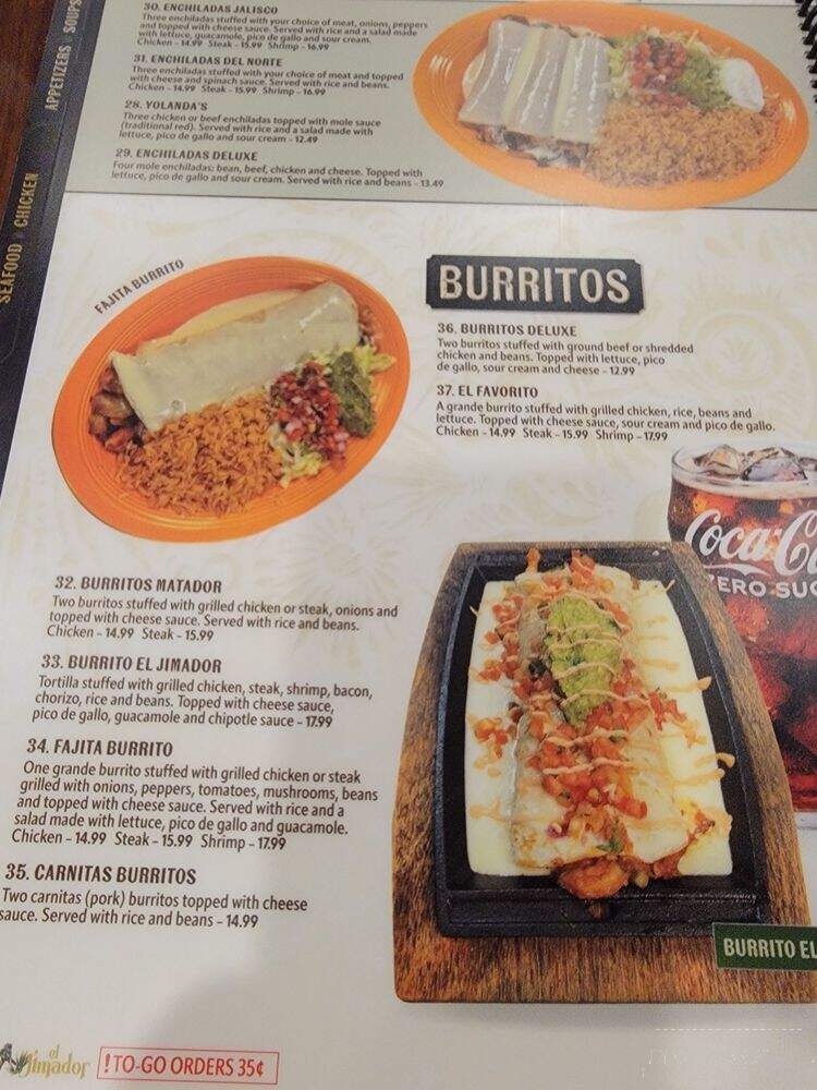 El Jimador - Knightdale, NC menu_pic