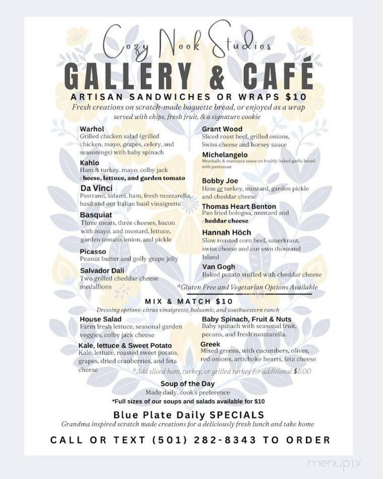 Cozy Nook Cafe' - Lonoke, AR menu_pic