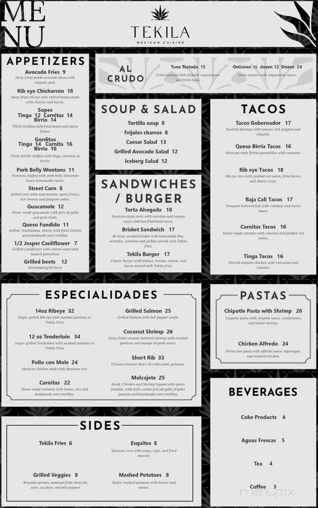 Tekila Mexican Cuisine - Memphis, TN menu_pic