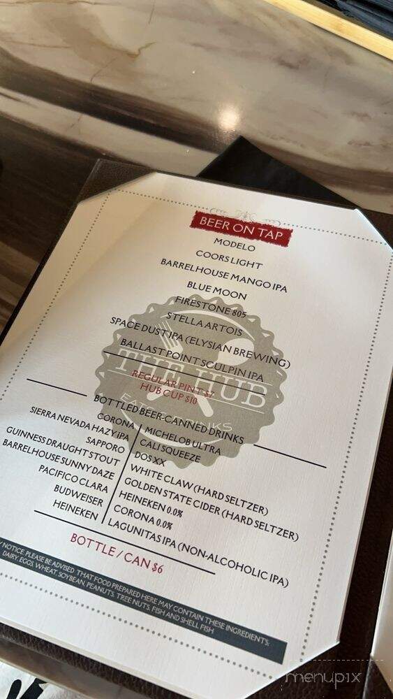The Hub Eats & Drinks - Fresno, CA menu_pic