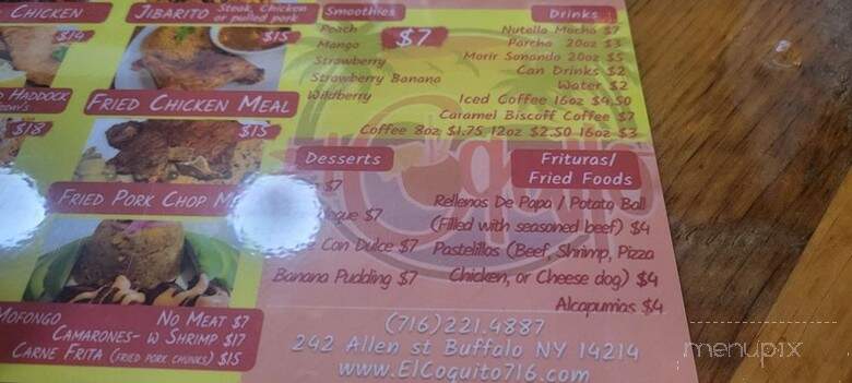 El Coquito - Buffalo, NY menu_pic