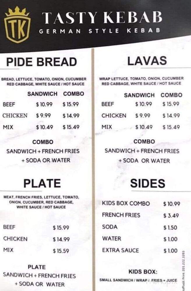 Tasty Kebab - Bayonne, NJ menu_pic