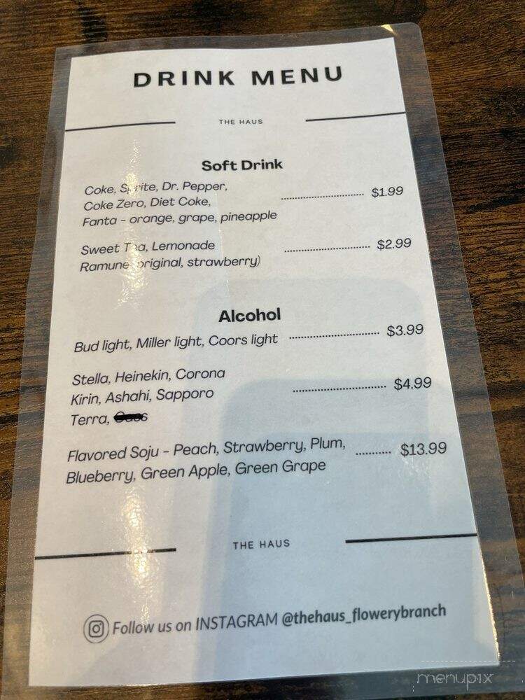 The Haus - Flowery Branch, GA menu_pic