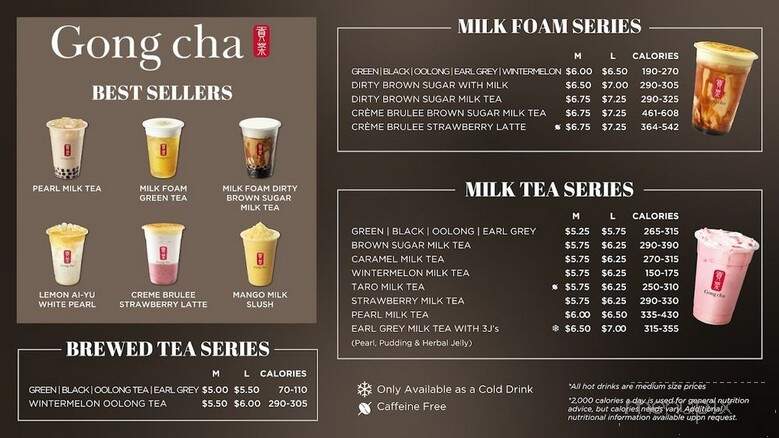 Gong Cha - Denver, CO menu_pic