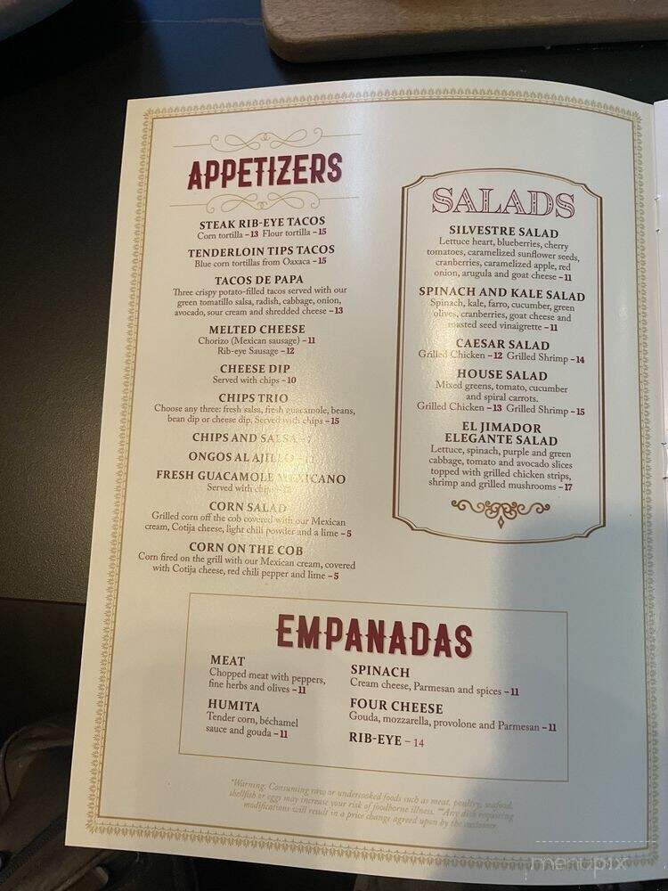 El Jimador Elegante - Anderson, SC menu_pic