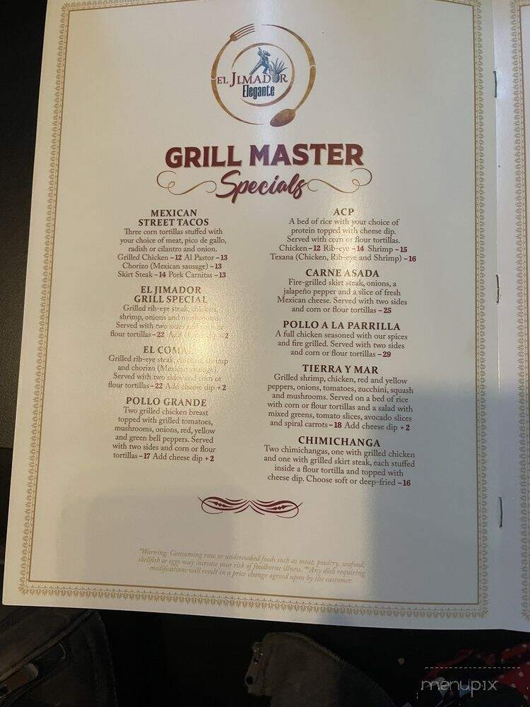 El Jimador Elegante - Anderson, SC menu_pic
