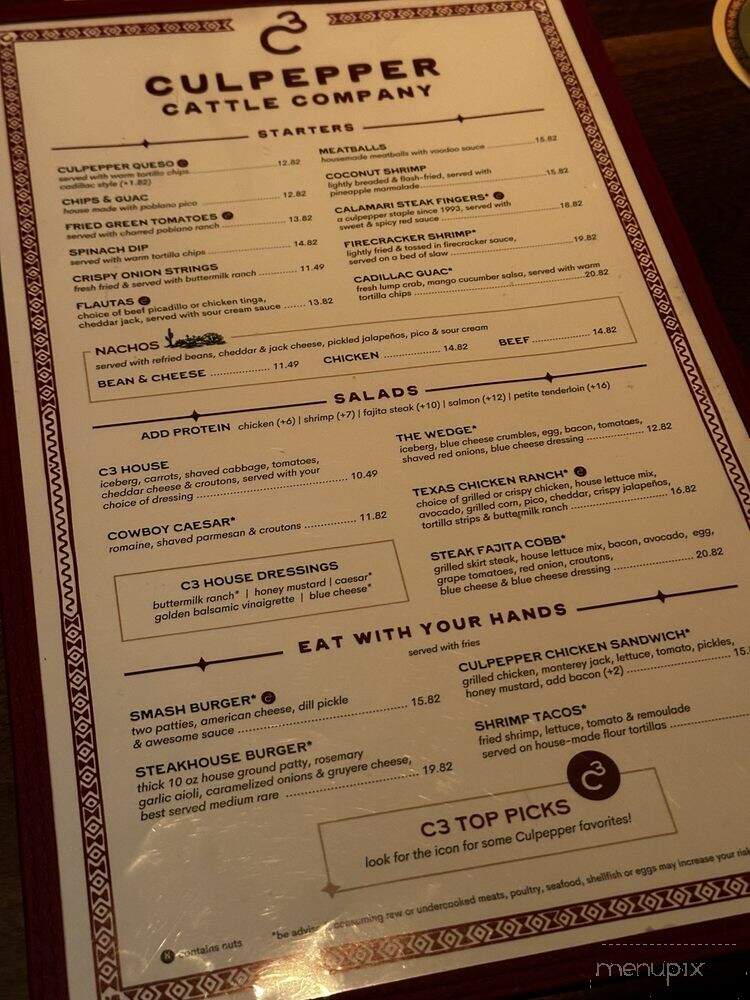 Culpepper Cattle - Dallas, TX menu_pic