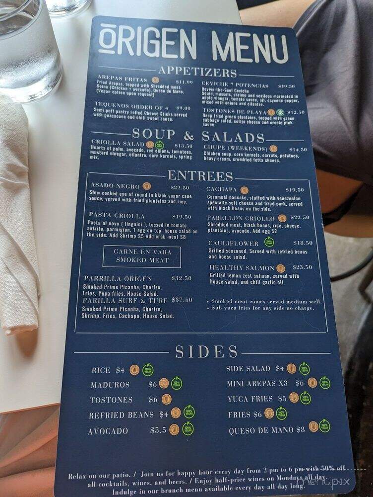 Origen Venezuelan Bistro - New Orleans, LA menu_pic