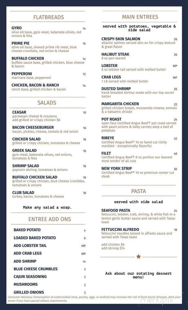 Saloon 27 Steak and Seafood - Sidney, MT menu_pic