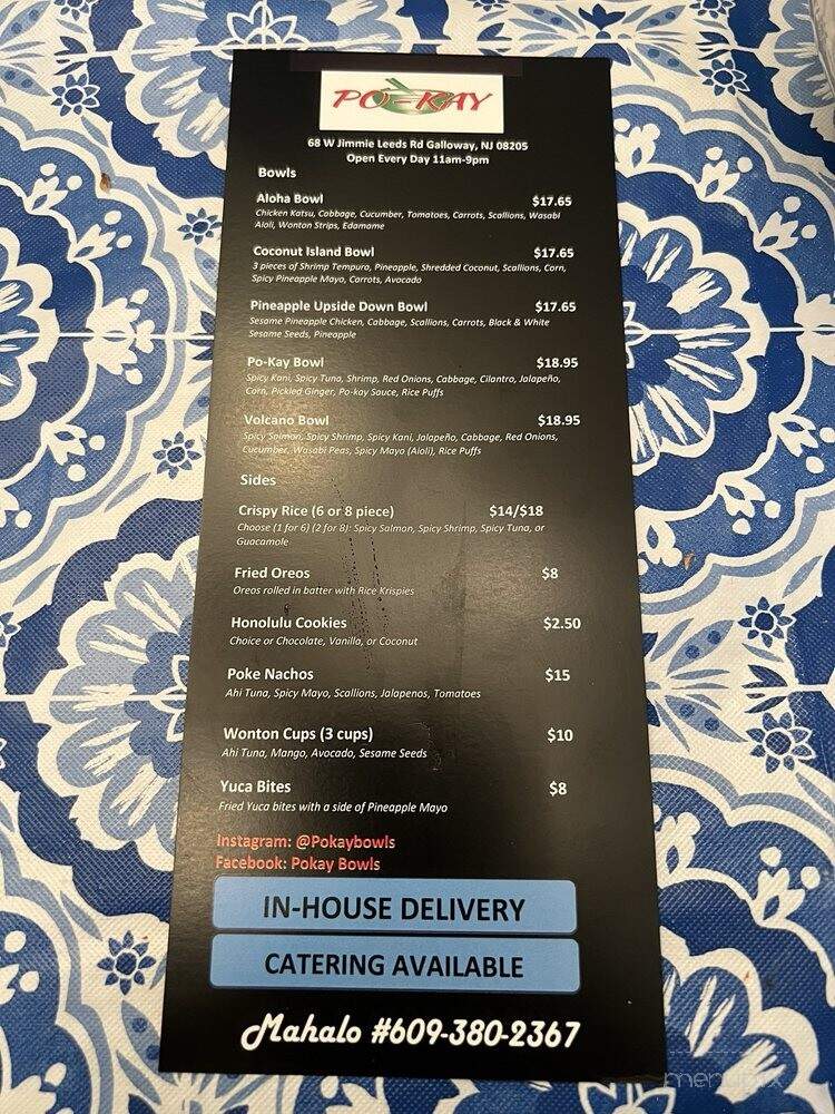 Po-Kay - Galloway, NJ menu_pic