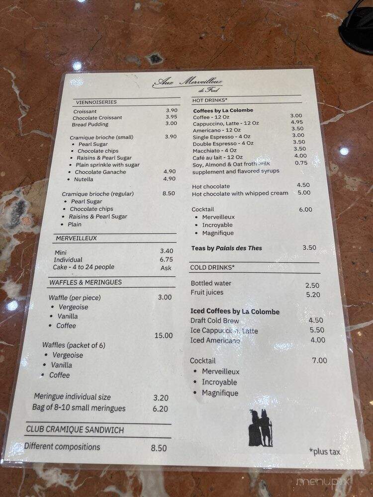 Aux Merveilleux De Fred - New York, NY menu_pic