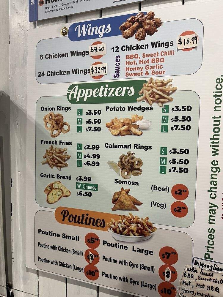 Abeyan Pizza and Grill - Toronto, ON menu_pic