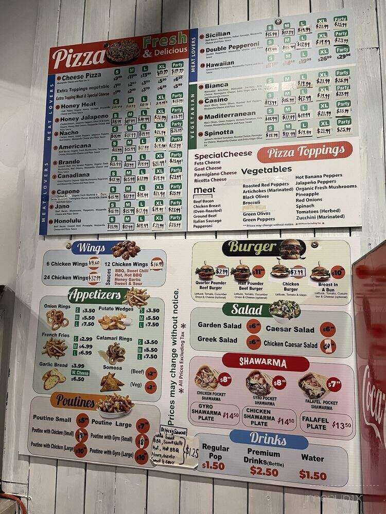 Abeyan Pizza and Grill - Toronto, ON menu_pic