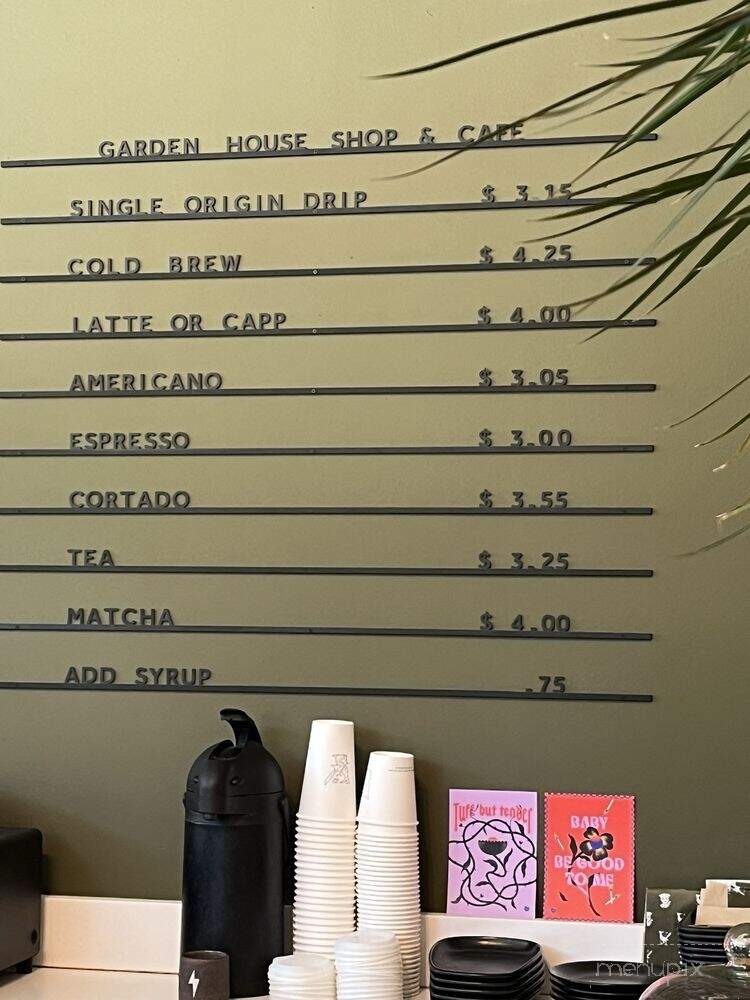 Garden House Cafe - Kansas City, KS menu_pic