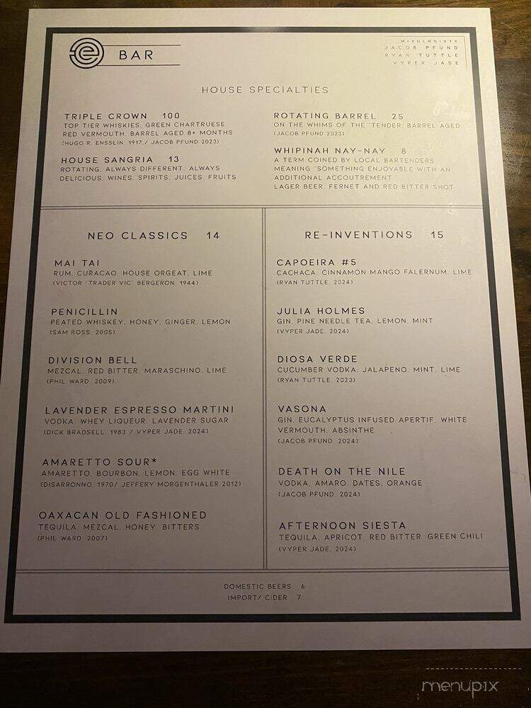 Eleven 18 - Colorado Springs, CO menu_pic