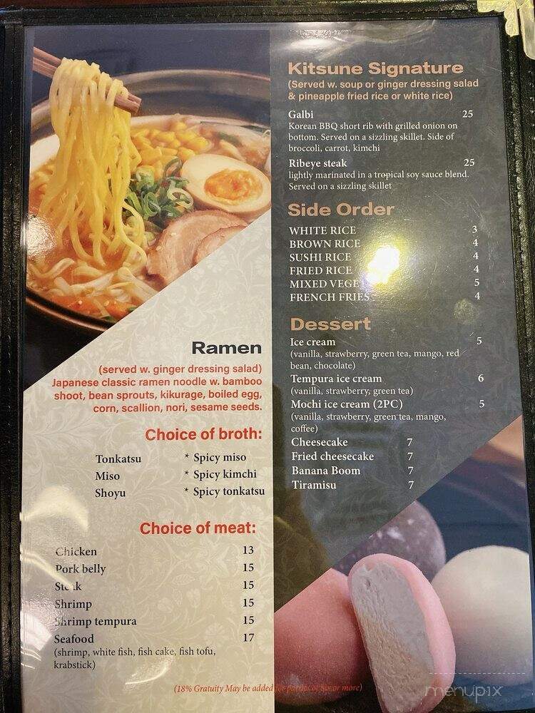Kitsune Sushi House - Clearwater, FL menu_pic