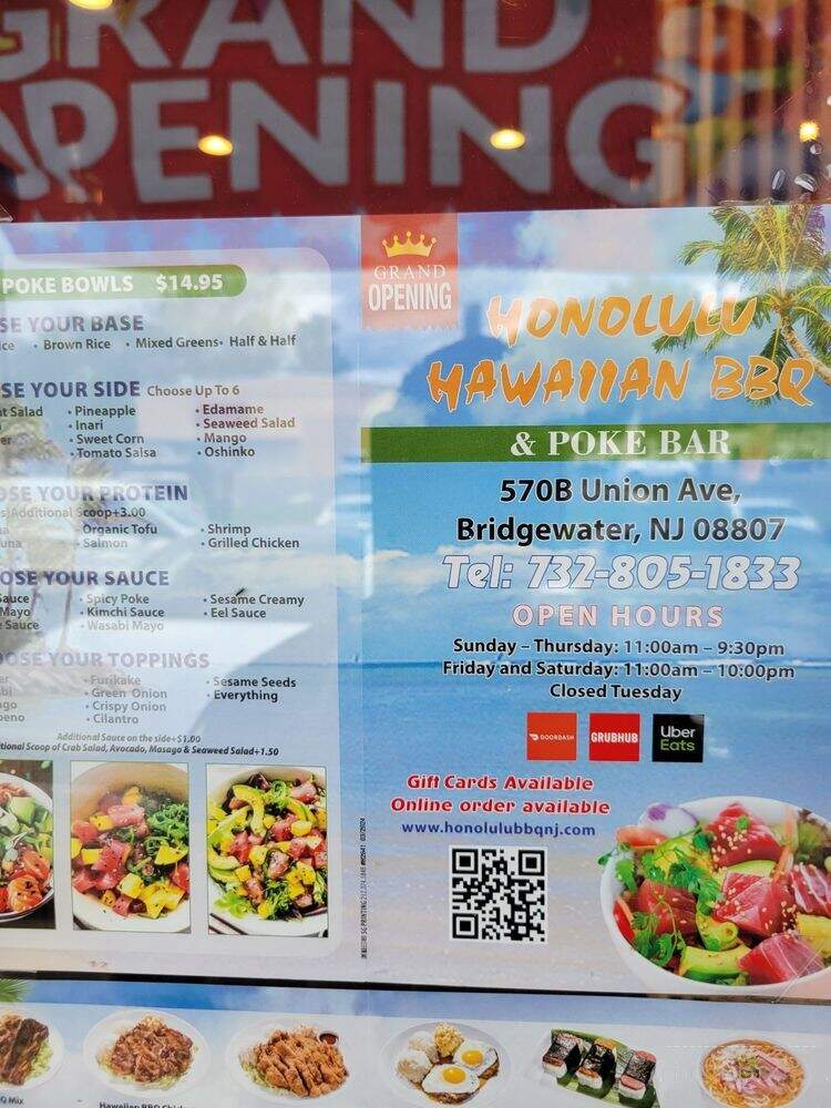 Honolulu Hawaiian BBQ & Poke Bar - Bridgewater, NJ menu_pic