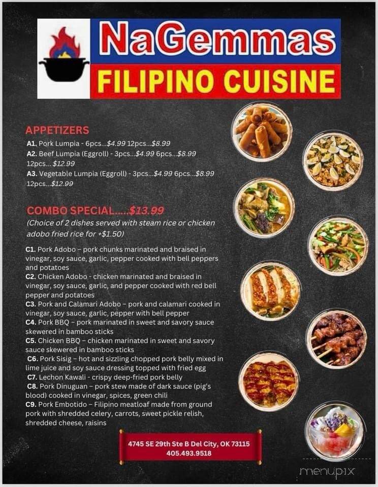 NaGemmas Filipino Cuisine - Del City, OK menu_pic