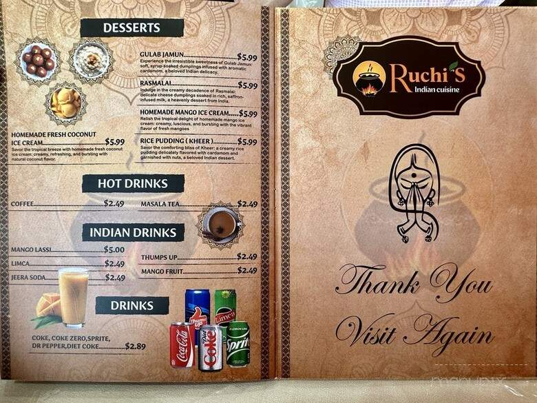 Ruchi's Indian Cuisine - Houston, TX menu_pic
