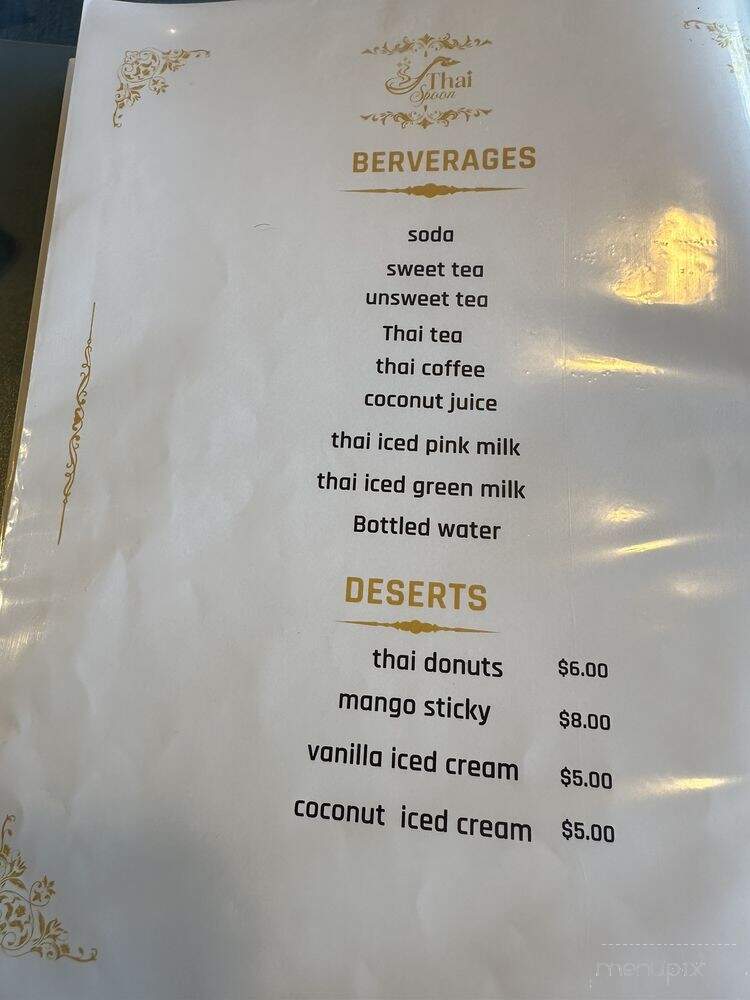 Thai Spoon - Orlando, FL menu_pic