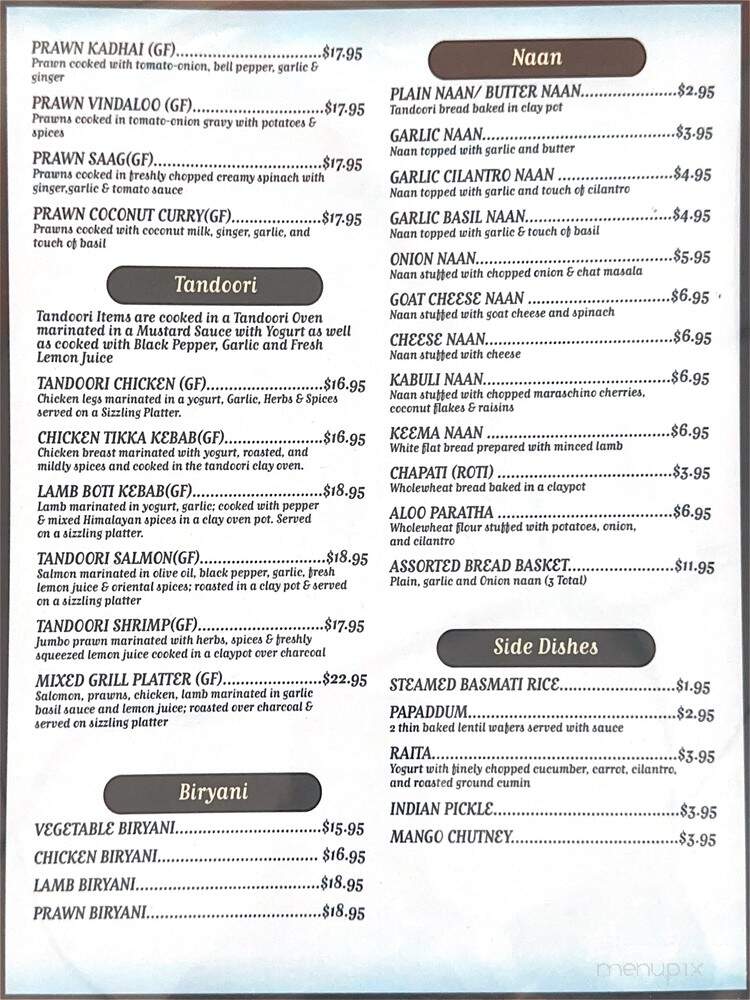 Everest Curry - Sacramento, CA menu_pic
