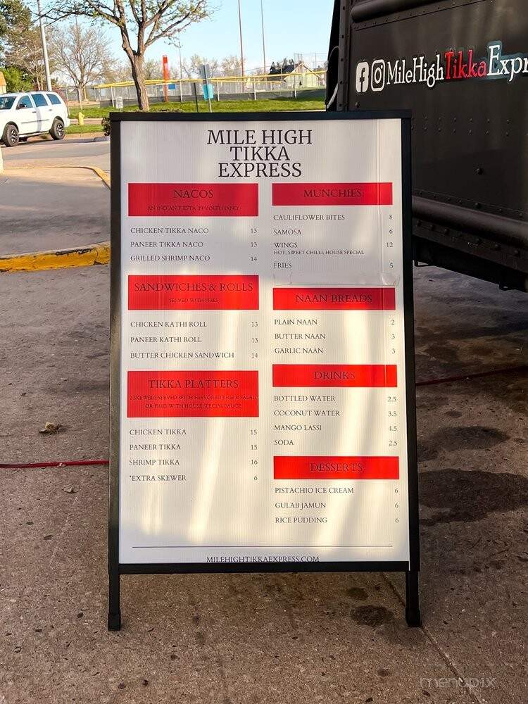 Mile High Tikka Express - Denver, CO menu_pic
