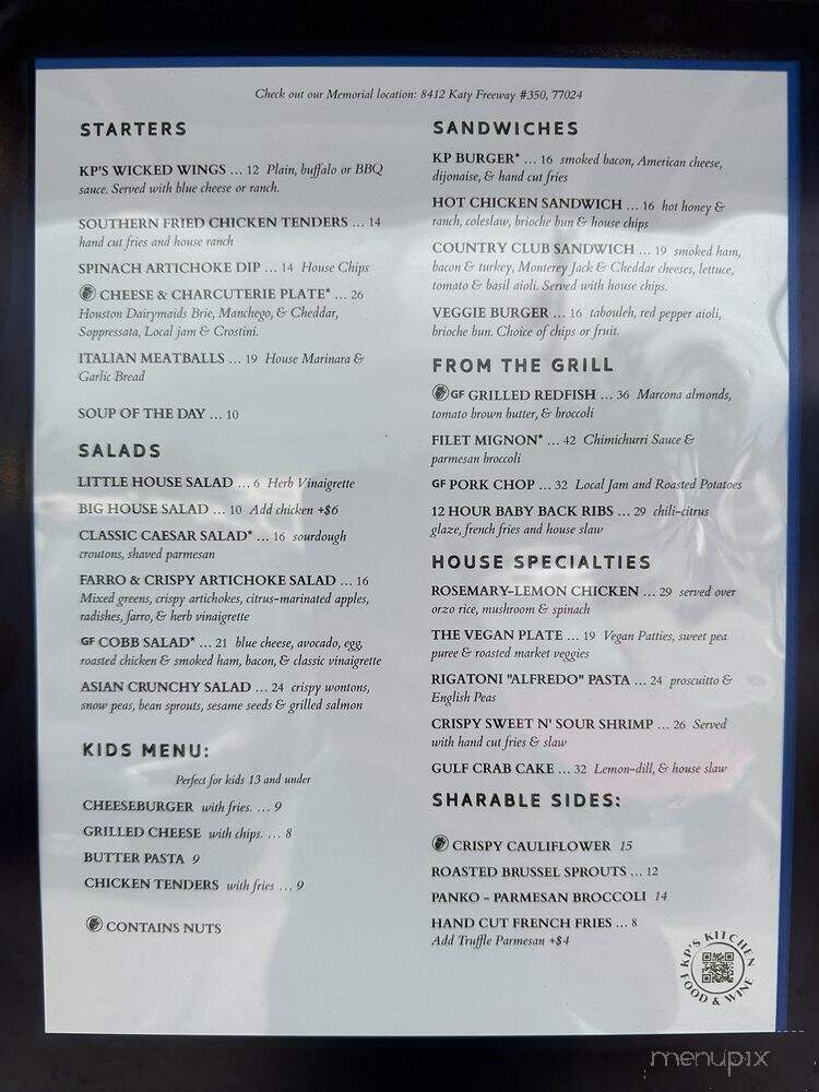KP's Kitchen - Houston, TX menu_pic