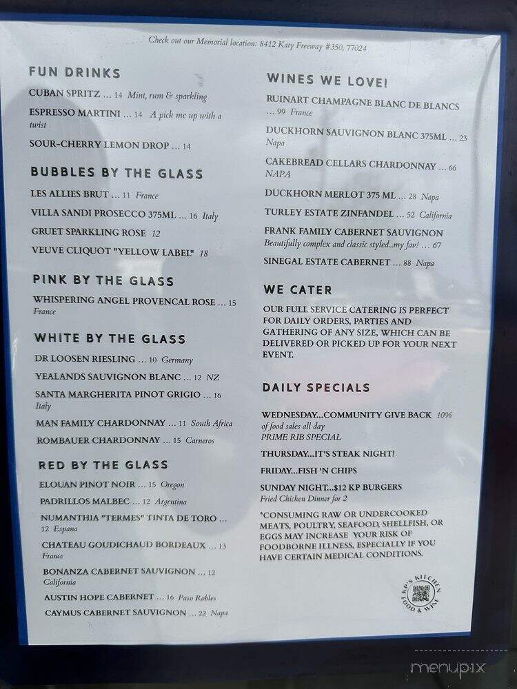 KP's Kitchen - Houston, TX menu_pic